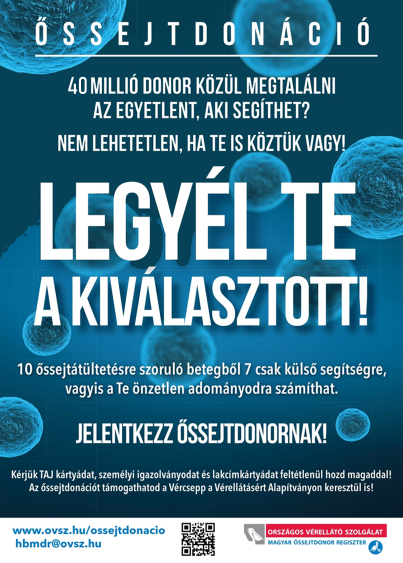 Őssejtdonáció plakát 40 milliós 1